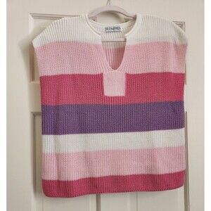 Barbie 80s 90s Style Balletcore Jules & James S Striped Sweater Vest S Cotton